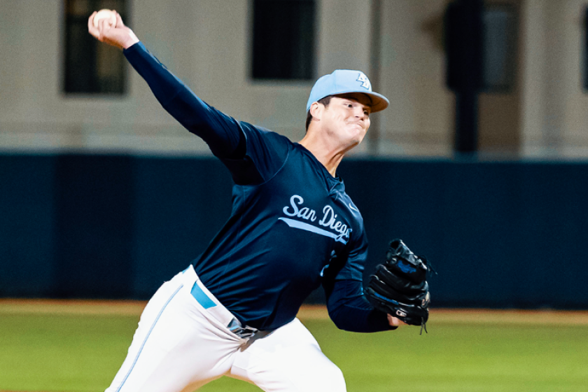 USD junior right-hander James Sashin has allowed one run in 7 2/3 innings over his first two starts this season.