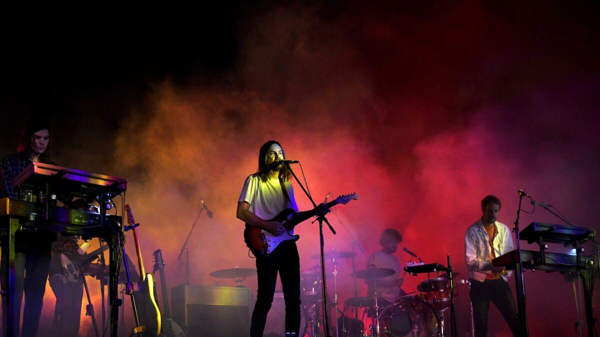 Tame Impala performs at Coachella.