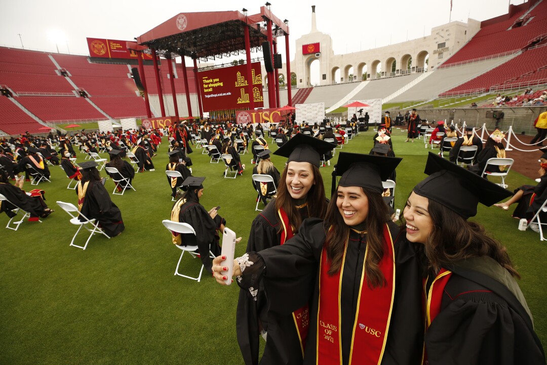 Photos of the first USC graduation ceremony at the Coliseum in 71 years