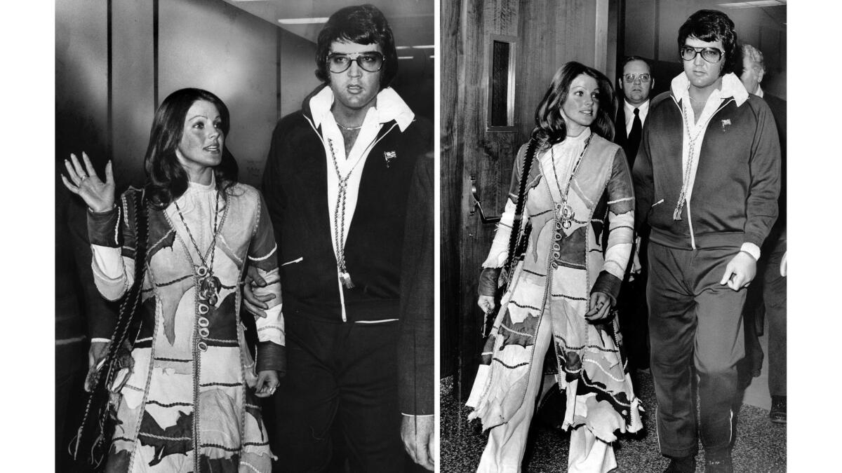 Oct. 9, 1973: Two additional images of Elvis and Priscilla Presley as they leave Santa Monica, Calif., Superior Court following their divorce.