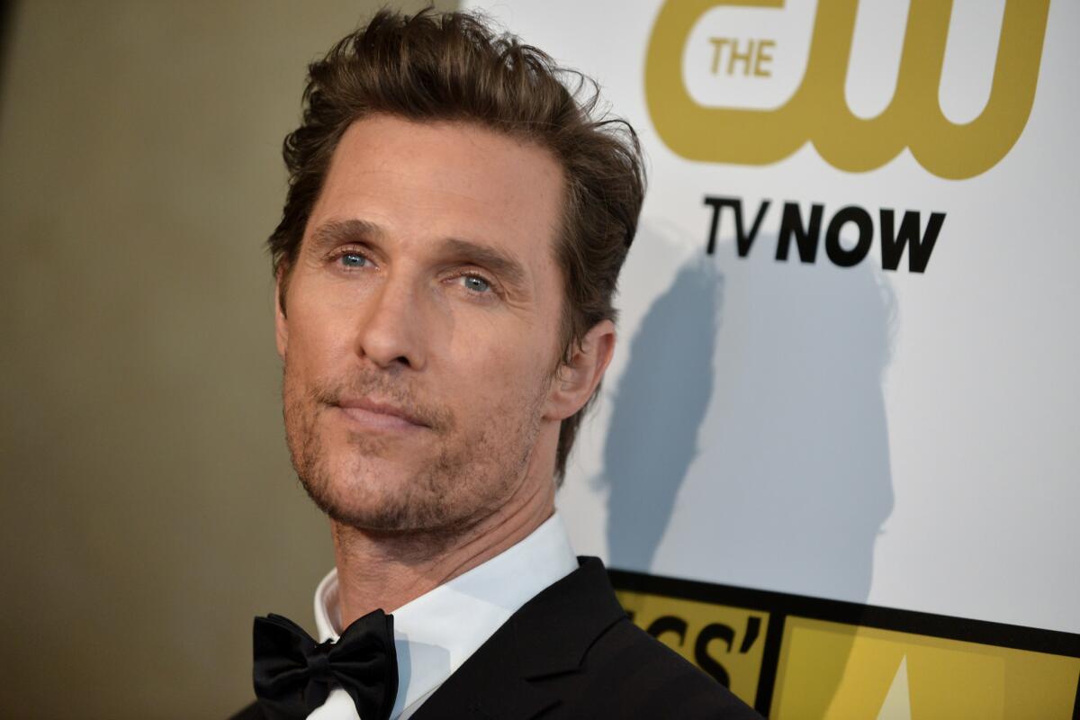 Actor Matthew McConaughey will receive the 28th American Cinematheque award Oct. 21.