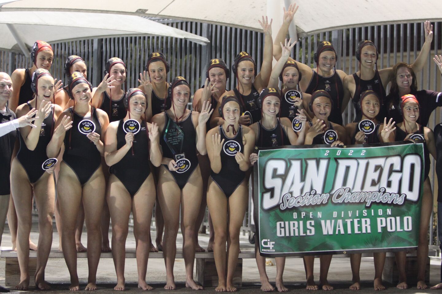 The Bishop's School Knights girls water polo team is the CIF San Diego Section Open Division champion for the fourth consecutive season after defeating Grossmont, 18-1, on Feb. 19.