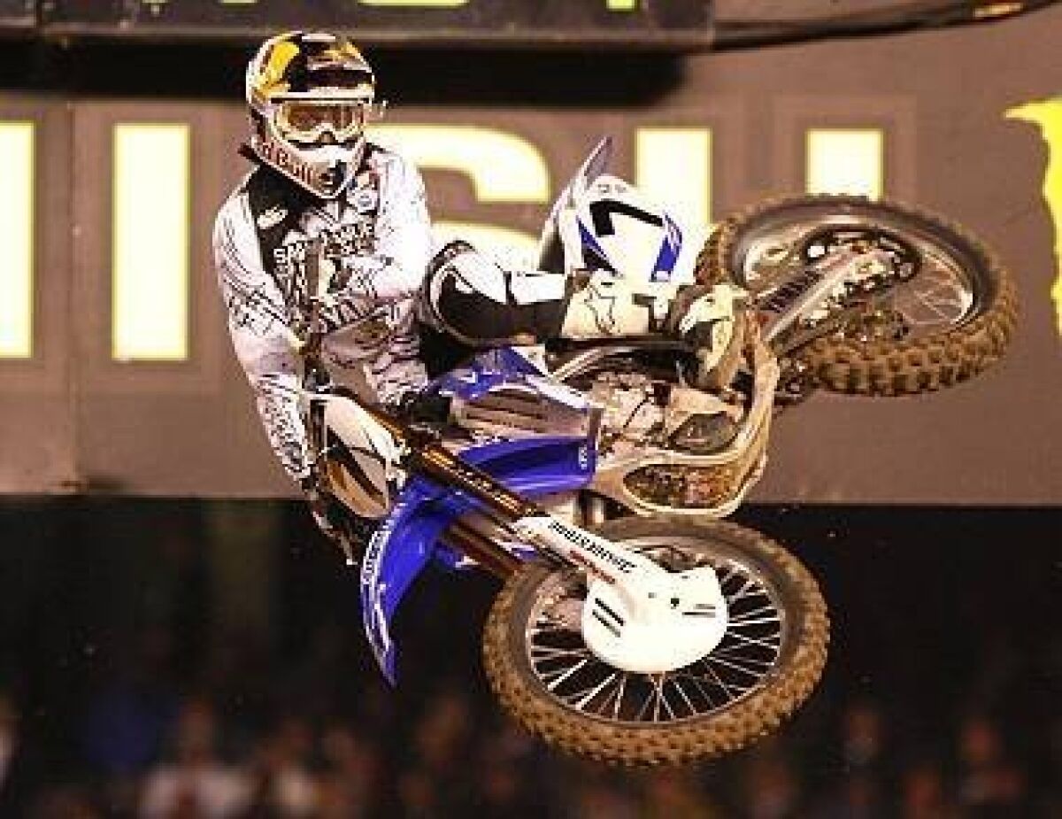 Floridian James Stewart takes first place in the Monster Energy AMA Supercross at Qualcomm Stadium Saturday night.