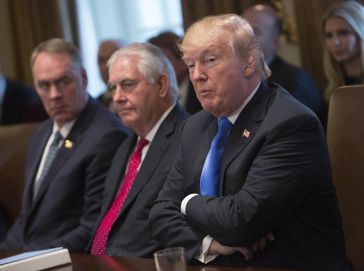 President Trump at a Cabinet meeting on Wednesday at the White House.