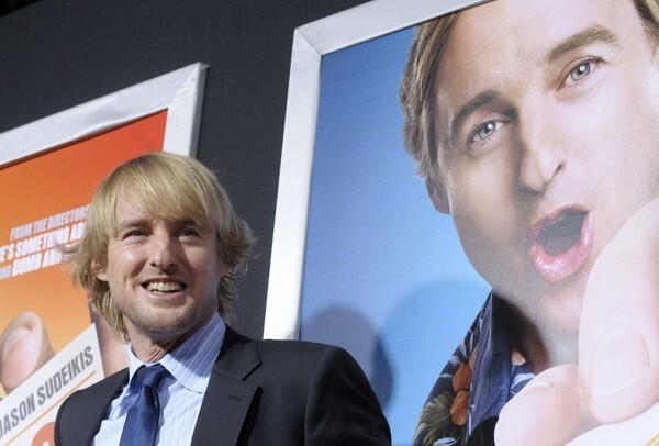 Comic actor Owen Wilson arrives at the Hollywood premiere of his new film "Hall Pass." The new father plays a married guy named Rick, who is granted a "hall pass," a.k.a. one week off from marriage, to do whatever he wants, no questions asked.