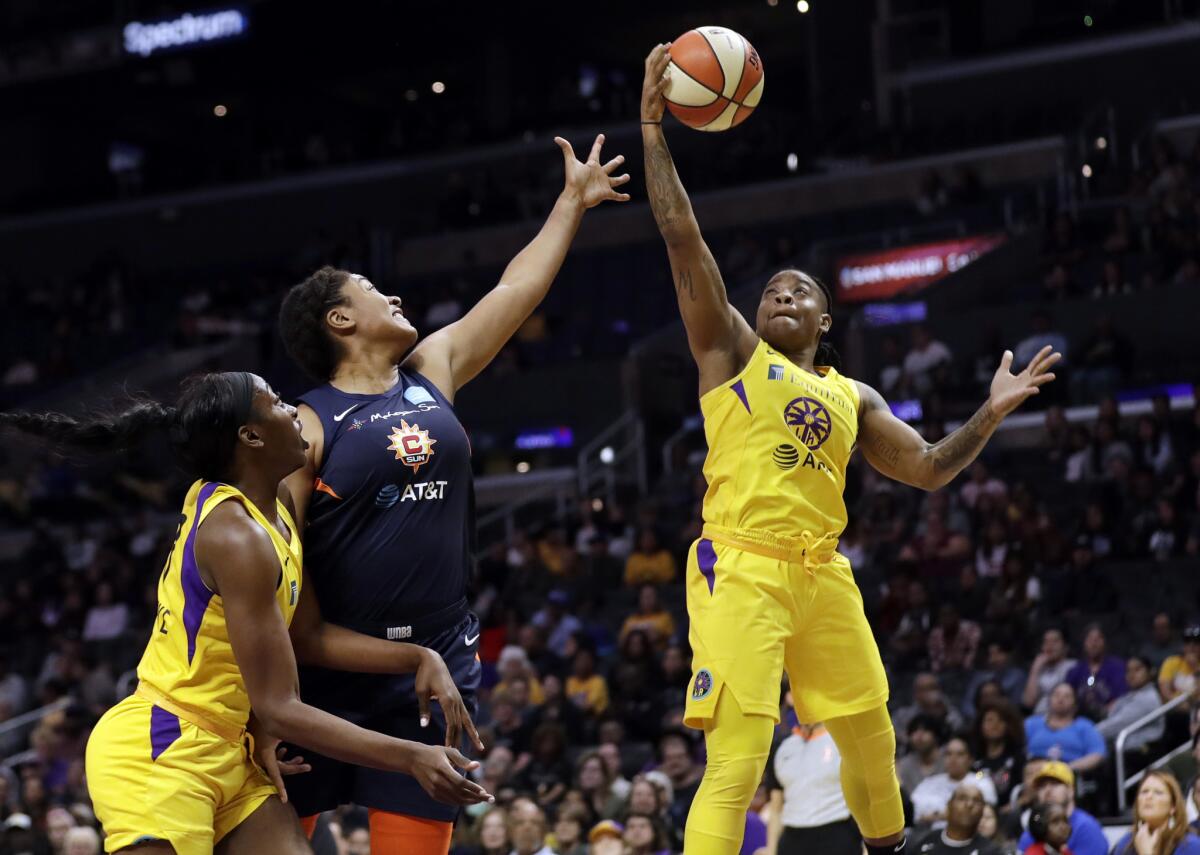 Los Angeles Sparks guard Riquna Williams has been suspended 10 games because of an alleged domestic violence dispute with her former girlfriend.