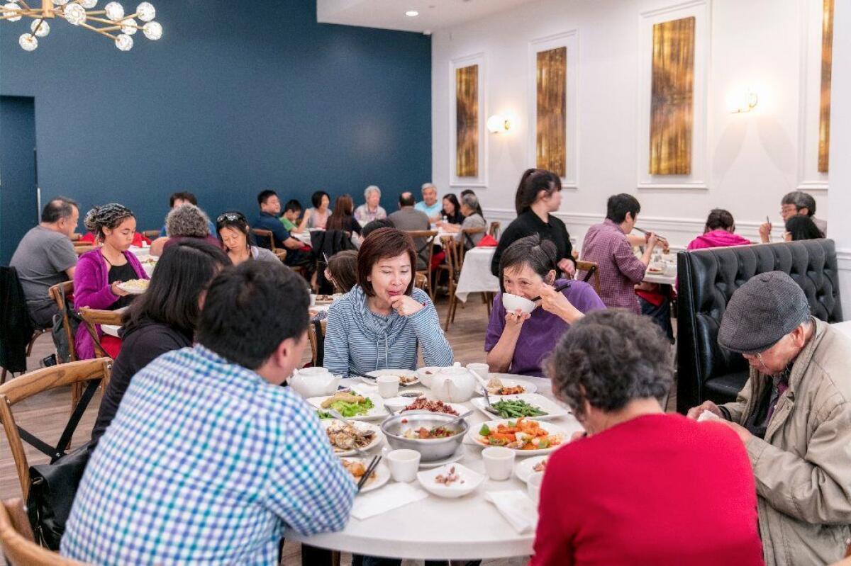 A full, busy dining room at Jiang Nan Spring.