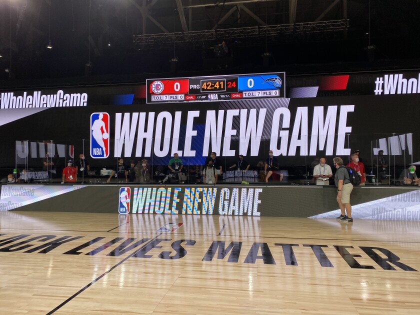 Covid 19 Nba Bubble Lebron James Media Beepers And More Los Angeles Times