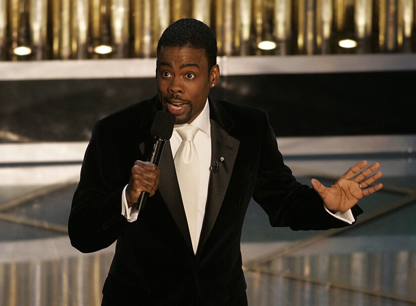 Chris Rock hosted the 77th Academy Awards in Los Angeles on Feb. 27, 2005.