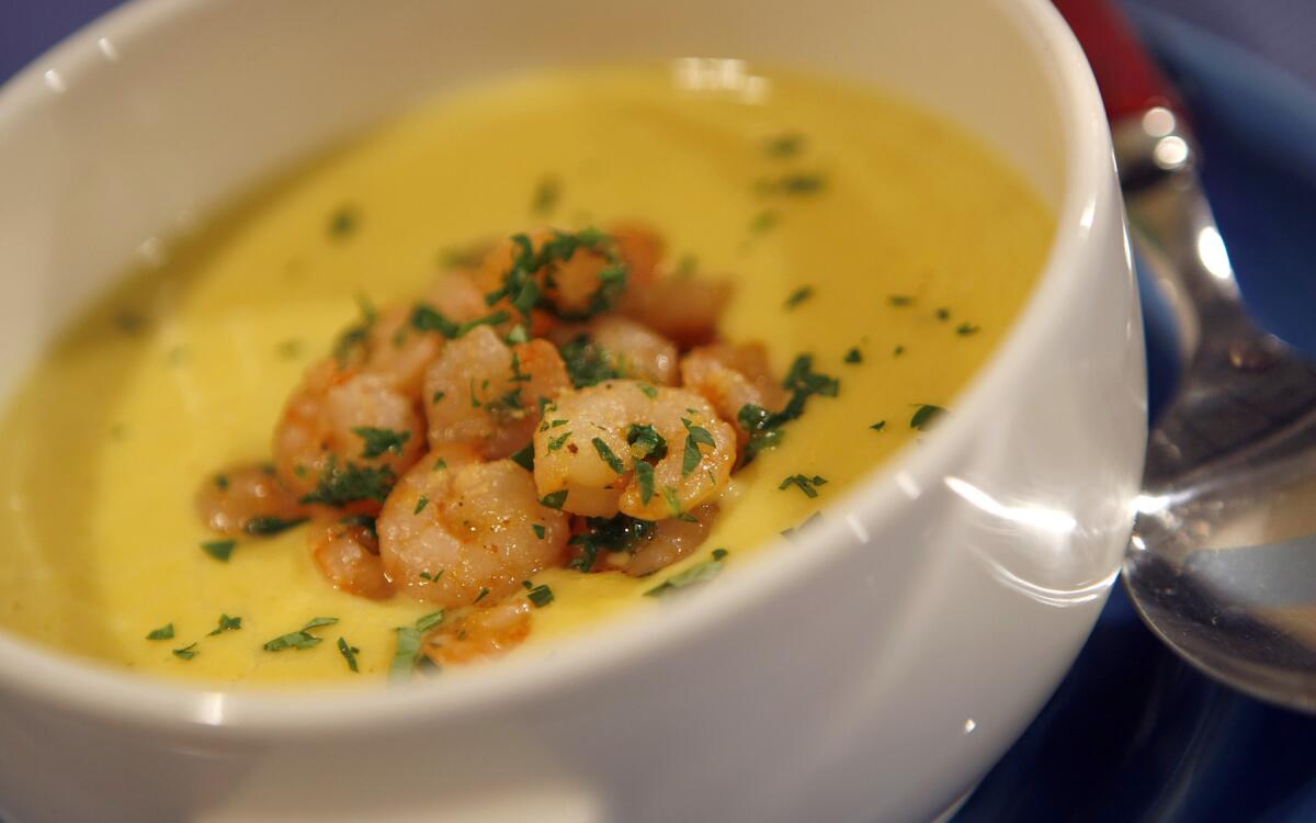 Cajun shrimp and corn chowder