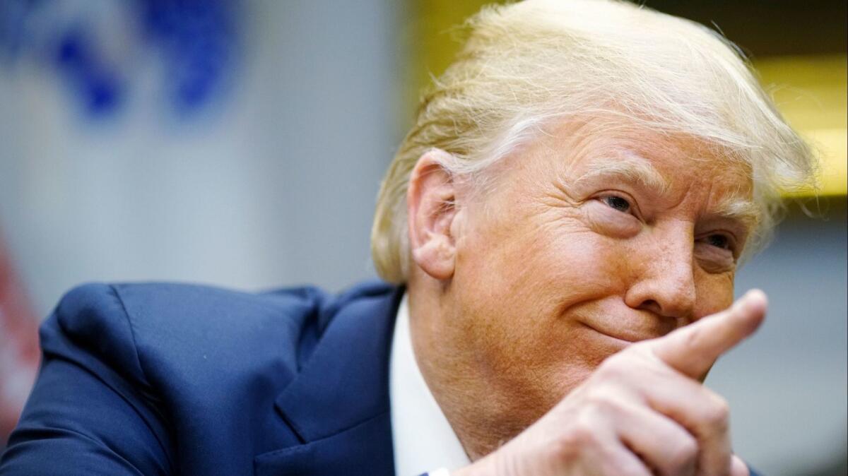 President Trump speaks during an event Aug. 29 to announce a grant for a drug-free communities support program, in the Roosevelt Room of the White House in Washington.