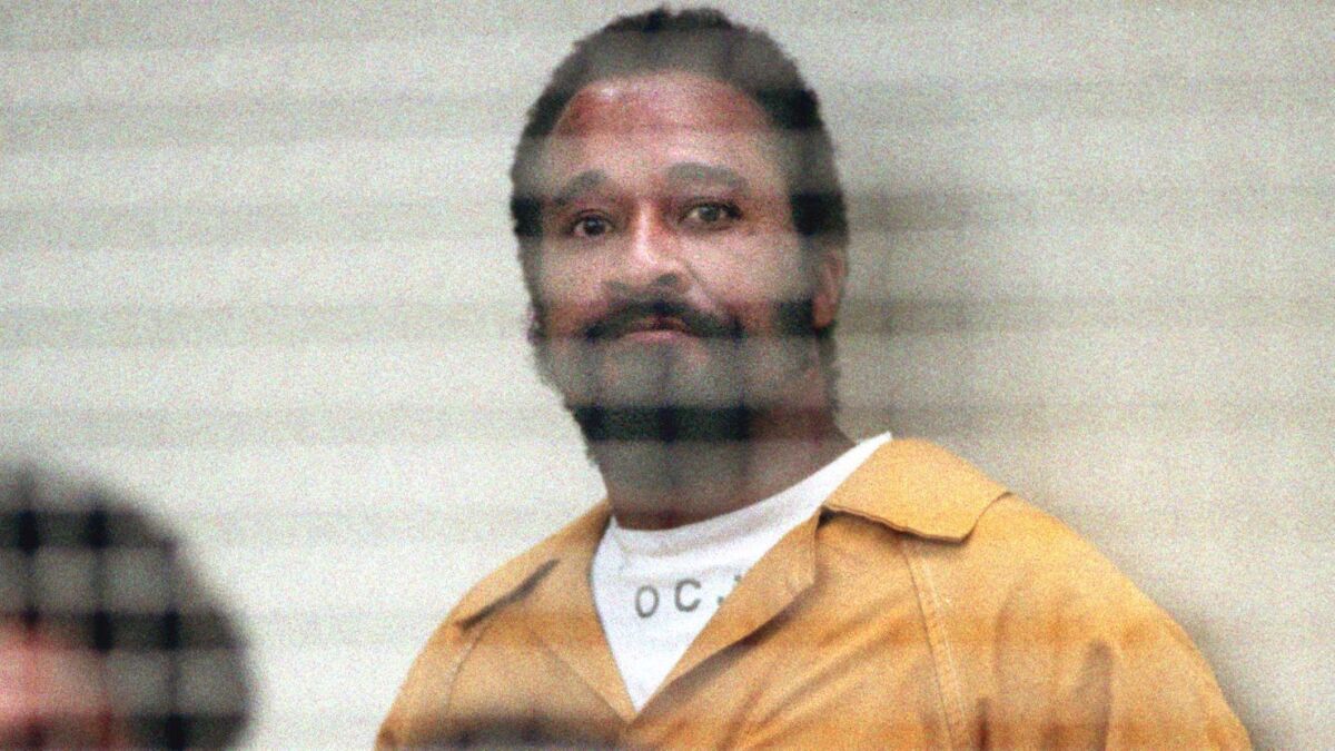 Gerald Parker appears at his 1996 arraignment in Orange County Superior Court in Santa Ana. The state Supreme Court on Monday upheld Parker's death sentence for multiple slayings in the late 1970s.