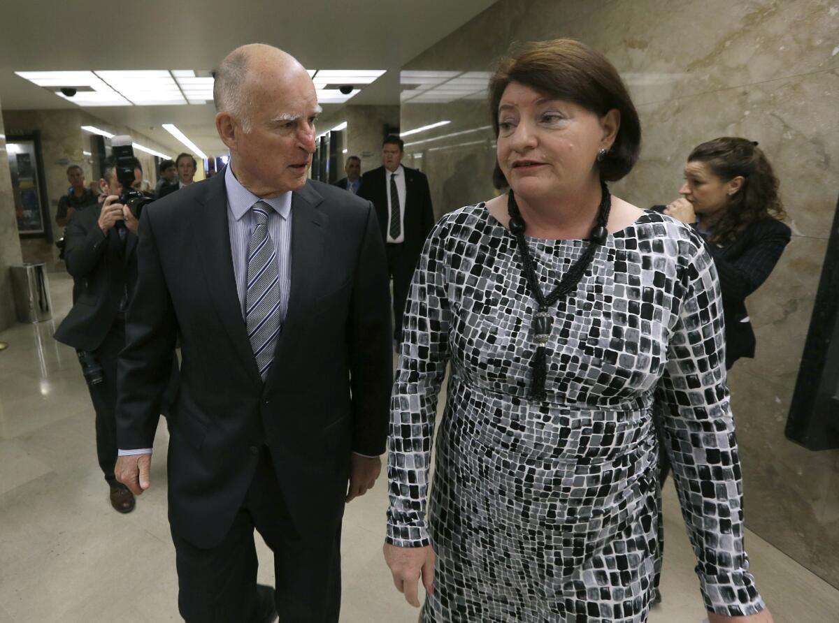 Gov. Jerry Brown and Assembly Speaker Toni Atkins (D-San Diego) have been working on a new plan for funding road repairs. A proposal was presented to Republican leaders on Thursday.
