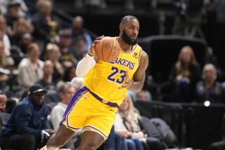 Los Angeles Lakers forward LeBron James (23) in the second half of an NBA basketball game Tuesday, Oct. 24, 2023, in Denver. (AP Photo/David Zalubowski)
