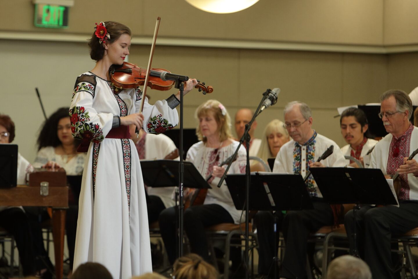 Violinist Olena Kaspersky plays with the Los Angeles Balalaika Orchestra at the Encinitas Community Center