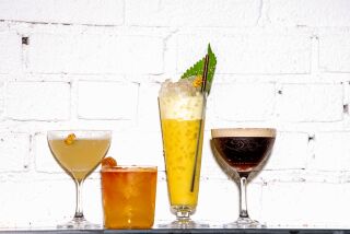 LOS ANGELES, CA - OCTOBER 25: from left: Salted Lemon Drop, Fixer-Upper , Gingergrass Colada (nonalcoholic), and the Cold Brew Martini from Workshop Kitchen on Tuesday, Oct. 25, 2022 in Los Angeles, CA. (Mariah Tauger / Los Angeles Times)
