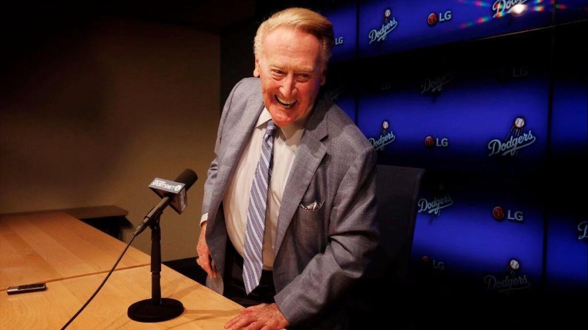 Former Dodgers broadcaster Vin Scully was honored May 12 by the Orange Catholic Foundation, receiving the Farmers & Merchants Bank Lifetime Achievement Award.