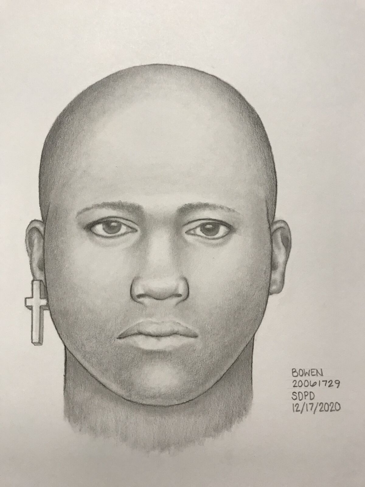 A composite sketch depicts a man who reportedly grabbed a jogger's genitals at Black's Beach in La Jolla.