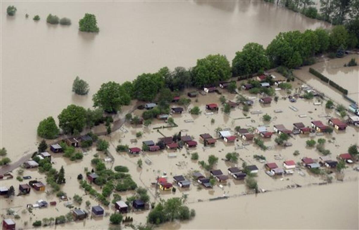 An aerial view of the Oder river flooded in Ostrava, Northern Moravia, Czech Republic, on Tuesday, May 18, 2010. Floods caused by heavy rain have been hitting northern and central Moravia since Saturday. (AP Photo,CTK/Jaroslav Ozana) *