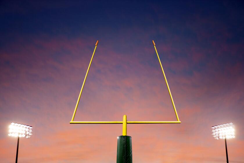 Football goalpost and lights