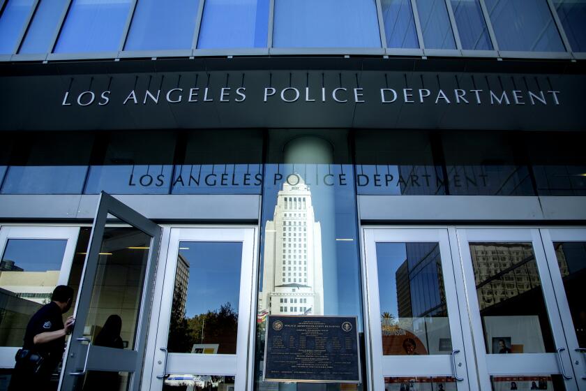 Los Angeles Police Department Headquarters is seen on Tuesday, Feb. 8, 2022.