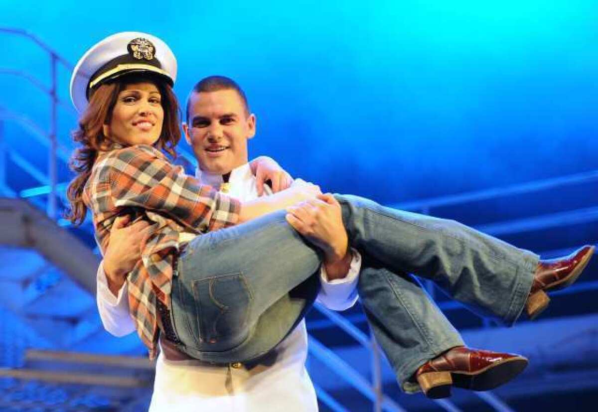 Amanda Harrison and Ben Mingay in a scene from the stage musical "An Officer and a Gentleman" at the Lyric Theatre in Sydney, Australia.