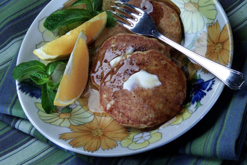 Make hangover pancakes with oatmeal -- and ginger, which will help too.