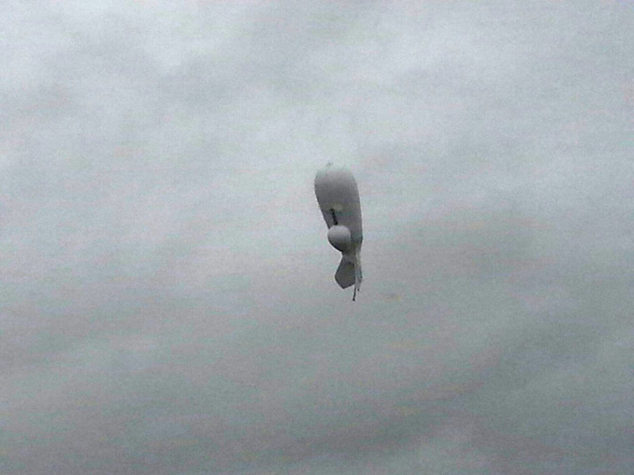An untethered Army surveillance blimp floats over Bloomsburg, Pa., on Oct. 28.