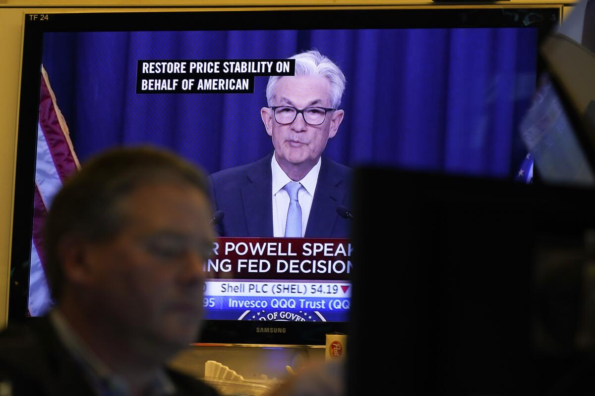 Federal Reserve Chairman Jerome Powell on TV
