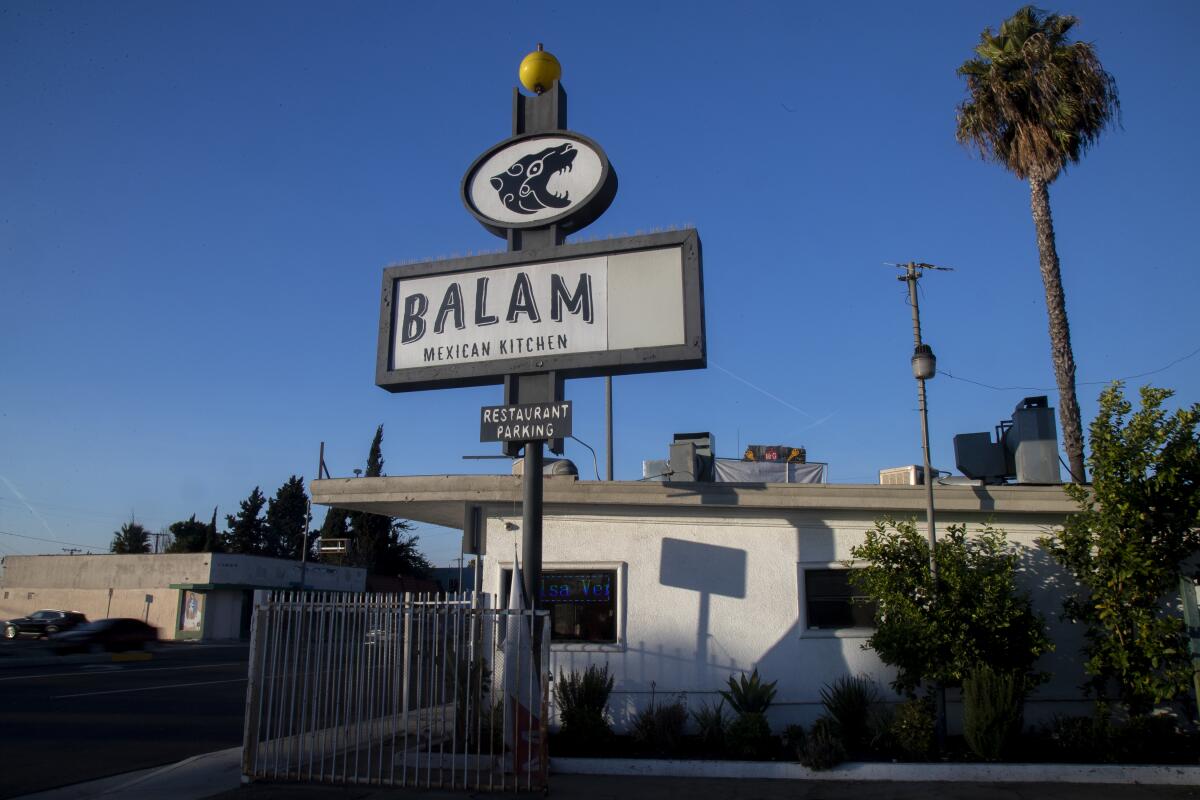The exterior of Balam Mexican restaurant 