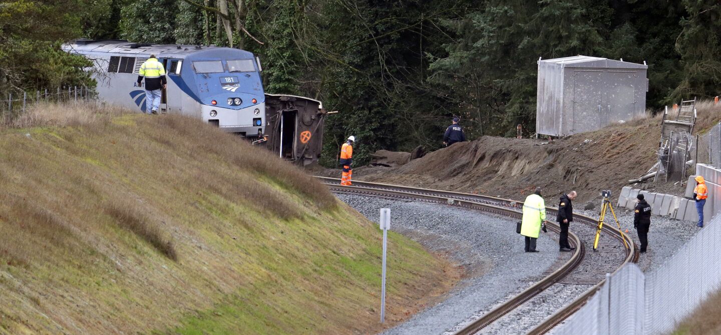 Amtrak train derailment in Washington