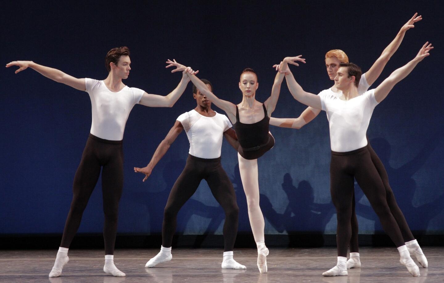 Kate Highstrete and compatriots perform the piece "The Four Temperaments" during Los Angeles Ballet's Balanchine Festival 2013 at UCLA's Royce Hall on March 23, 2013. The festival is a celebration of master choreographer George Balanchine's legacy.