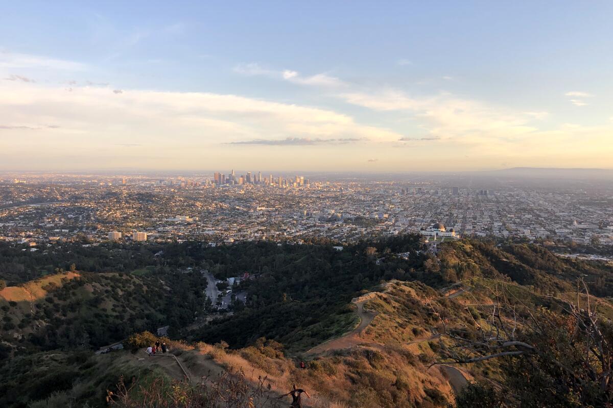 A panoramic view of Los Angeles from Mt. Hollywood.