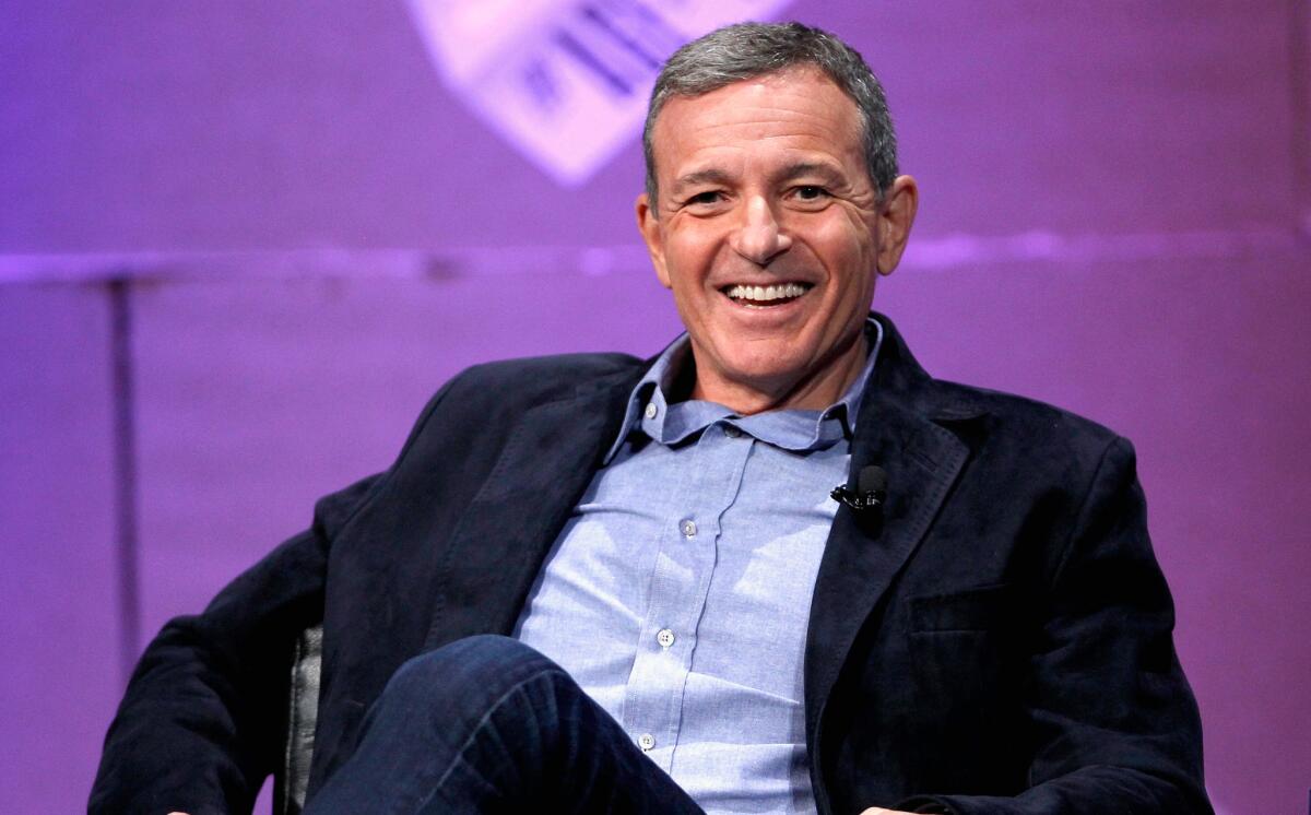 Walt Disney Co. Chief Executive Robert Iger speaks at the Vanity Fair New Establishment Summit in San Francisco on Friday. Entertainment industry changes are unpredictable, so, Iger said: "Let's focus on making great things and the rest will take care of itself."