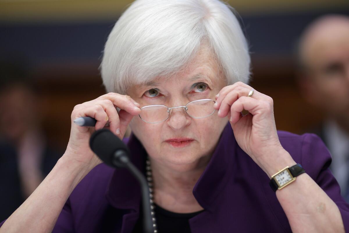 Federal Reserve Chairwoman Janet Yellen testifies before the House Finance Committee in Washington on Nov. 4.
