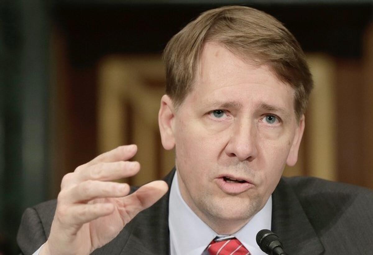 Richard Cordray, director of the Consumer Financial Protection Bureau, said discrimination against minorities in the pricing of car loans is a serious problem.