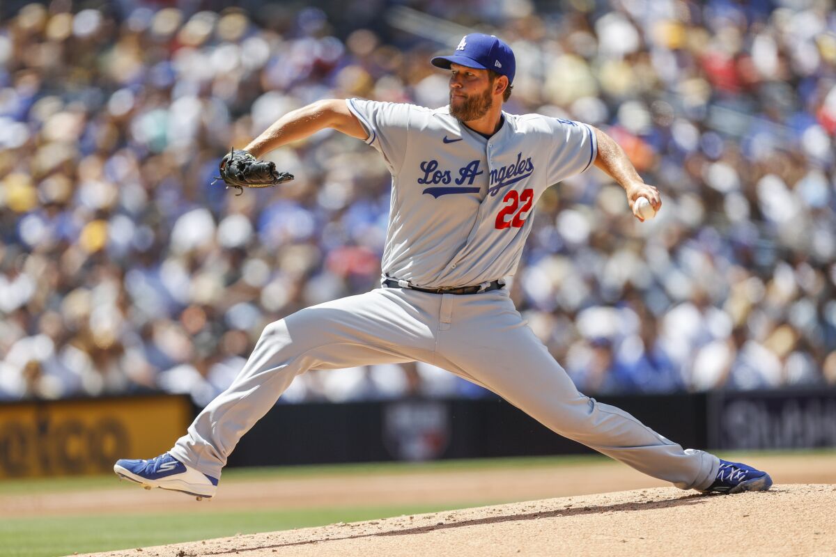 Clayton Kershaw continues his recovery from a back injury. (AP Photo/Mike McGinnis)