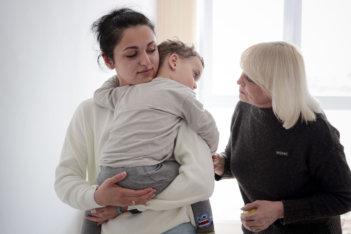 Three generations of a Ukrainian refugee family in Romania
