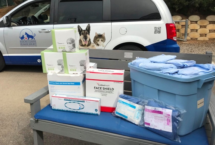 The Rancho Coastal Humane Society donated medical supplies to a local Scripps Hospital.