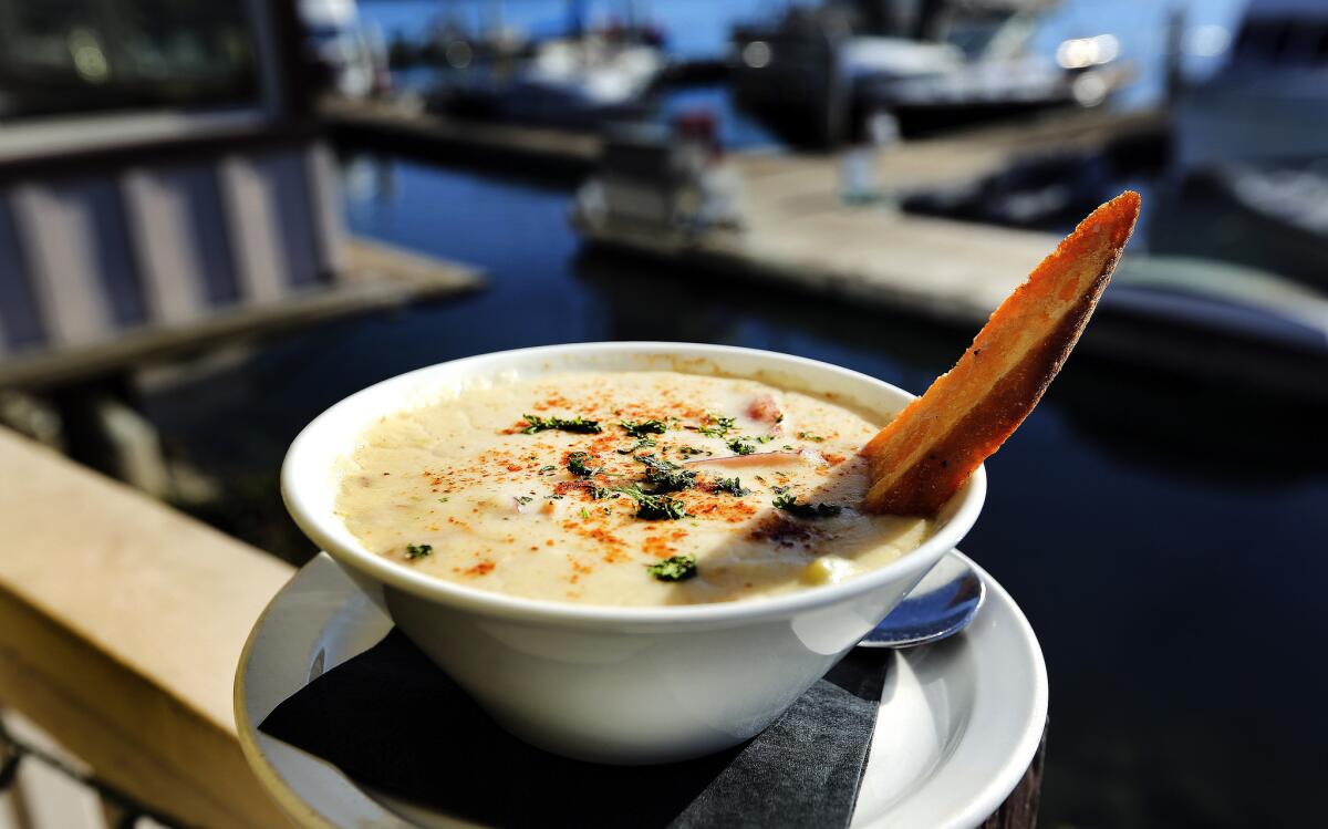 New England clam chowder is on the menu at Rhumb Line restaurant in Ventura.