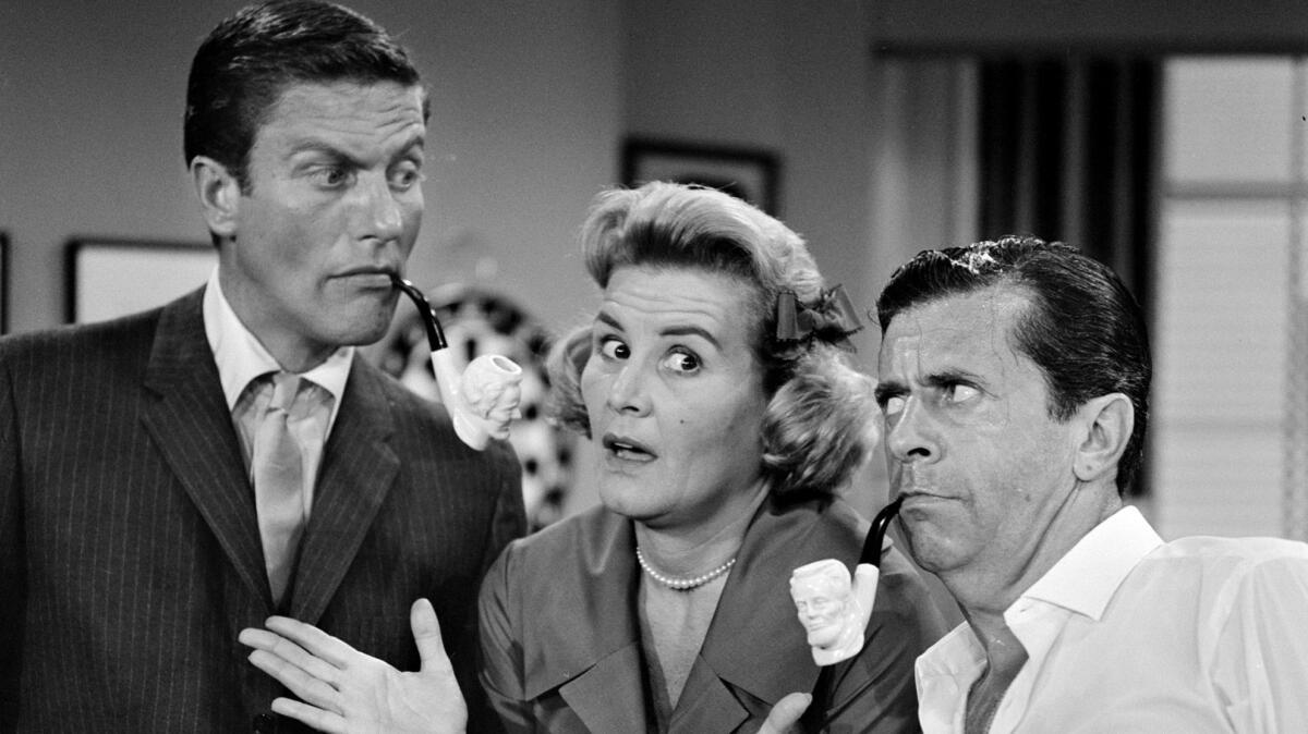 Rose Marie with co-stars Dick Van Dyke, left, and Morey Amsterdam on the iconic 1960s sitcom "The Dick Van Dyke Show."