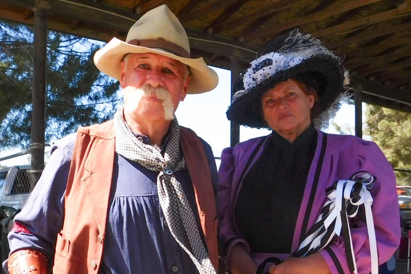 Lee and Lisa Di Bernardo dressed in costume for the Ramona Music Fest in the West event Saturday. 