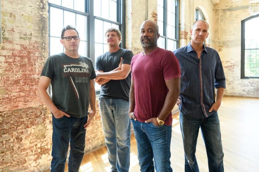 Hootie & The Blowfish, with lead singer Darius Rucker (third from left), is now embarked on its most extensive tour in years.