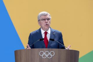 IOC President Thomas Bach speaks during the start of the 142nd IOC session.