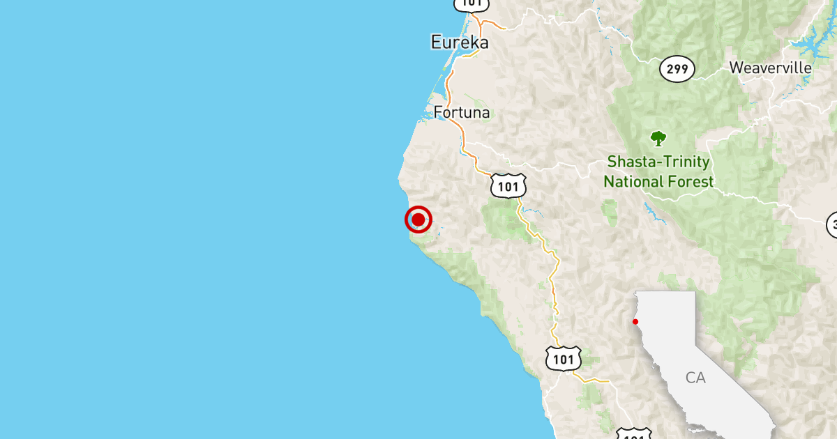 Earthquake: A 3.4-magnitude earthquake was reported near Fortuna, California.