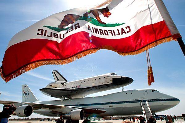 Space shuttle Endeavour at LAX after its final flight.
