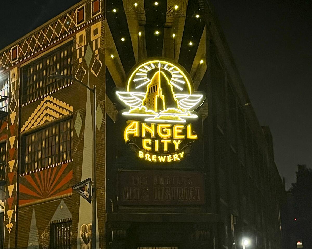 Exterior in an angel city.