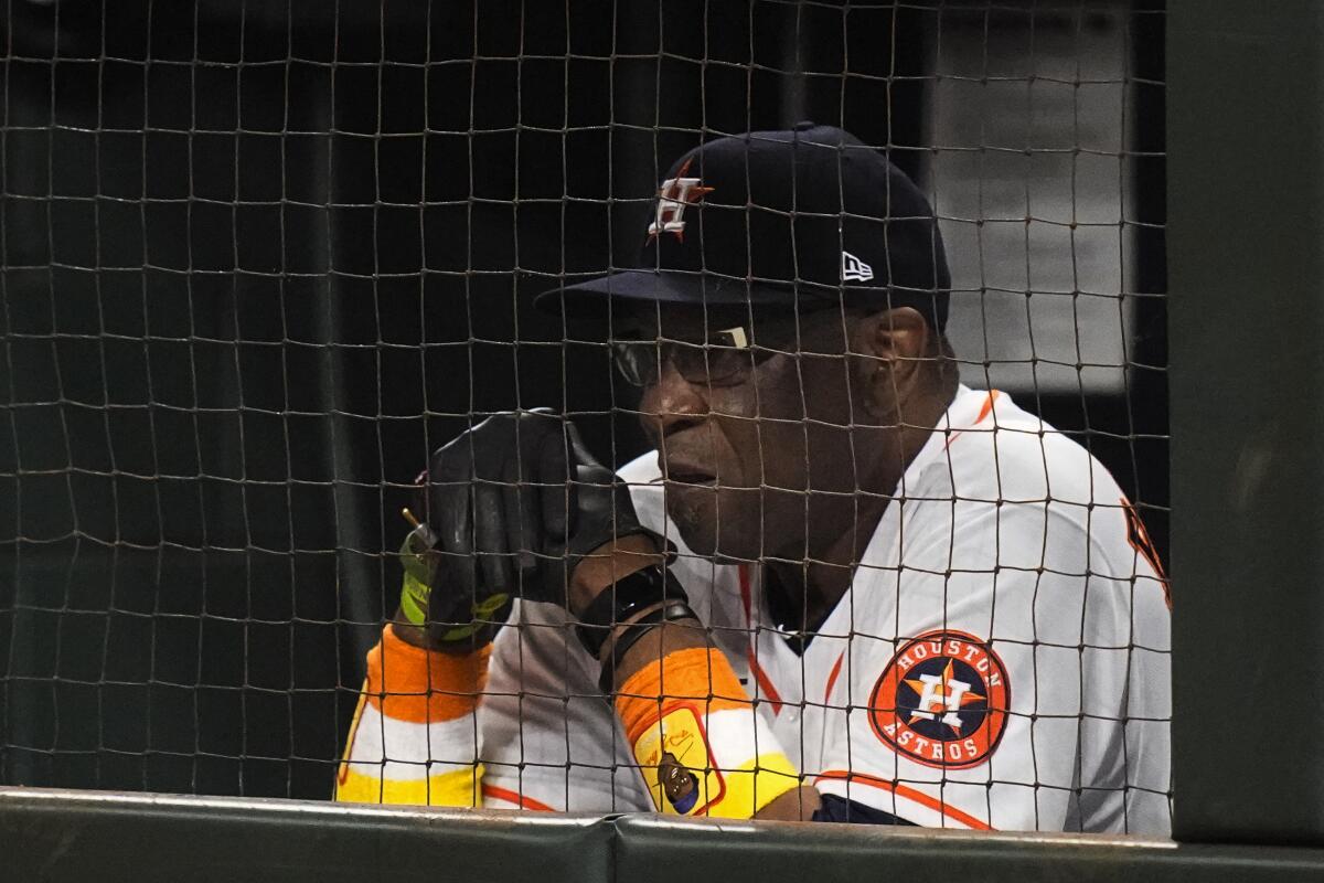 Houston Astros Manager Dusty Baker says it 'looks bad' that the