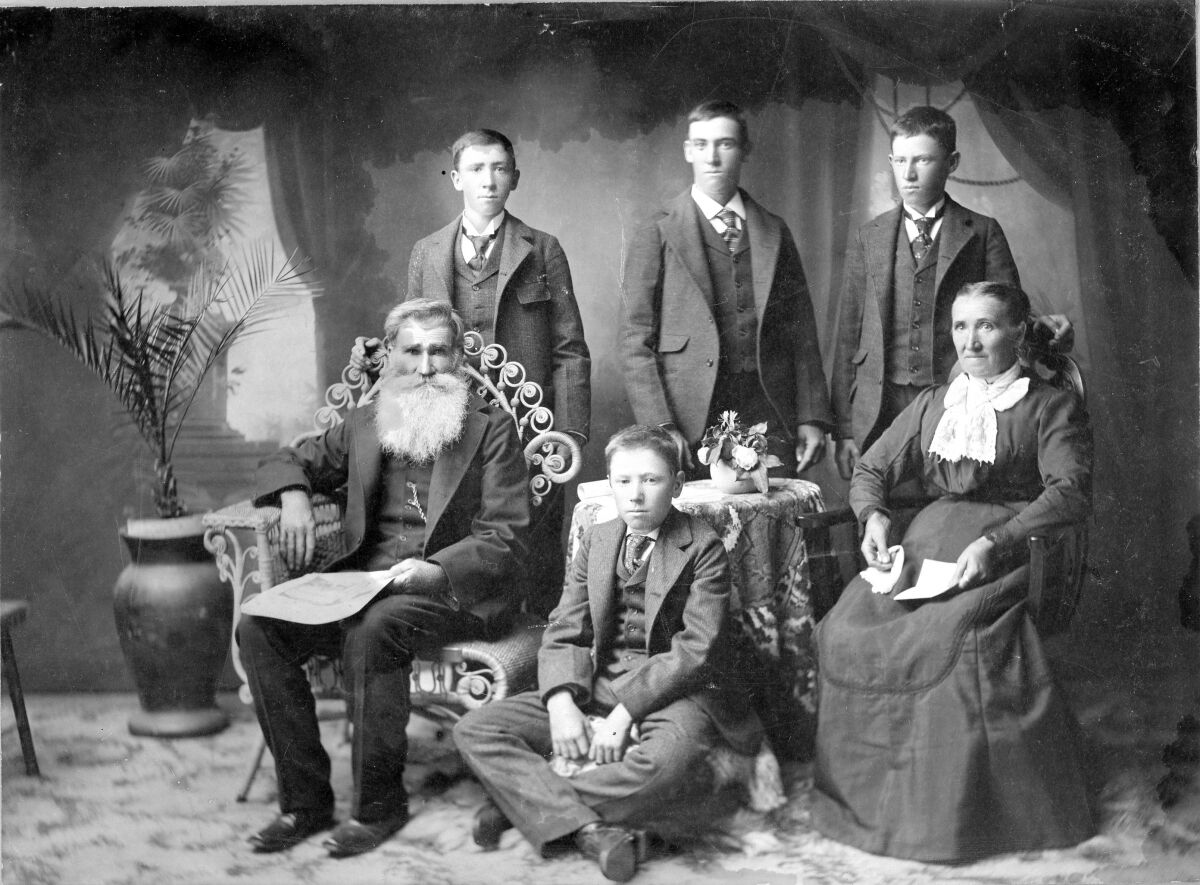 Benjamin and Frederica Kirkham and their four sons, including twins Andrew Stabenow (Andy) and Isaac Newton (Ike).