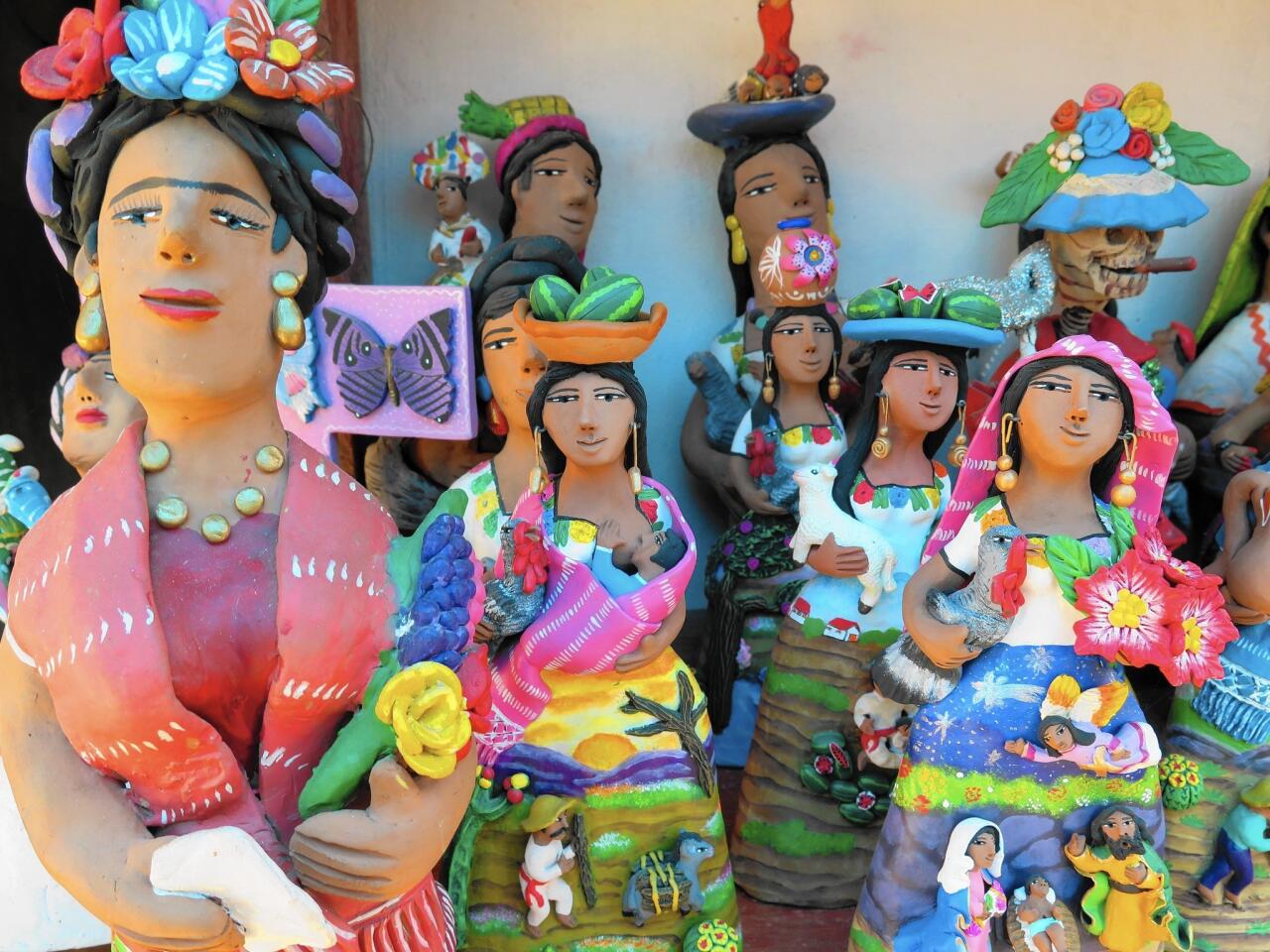 Josefina Aguilar produces decorative human figures in Ocotlan de Morelos, about 20 miles south of Oaxaca.